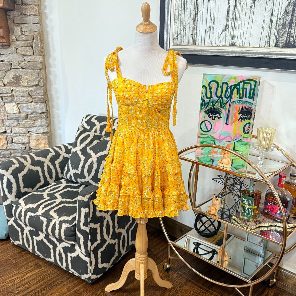 Buddy Love Yellow Floral Sundress – Size Medium